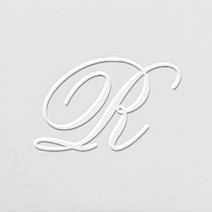 Calligraphy Monogram Letter R Elegant Embosser