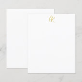 Calligraphy Monogram Modern Minimalist Paper Sheet (Front/Back)
