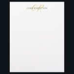 Calligraphy Monogram Name Gold Black White Custom Letterhead<br><div class="desc">It will immediately attract attention with its minimalist and modern design.</div>