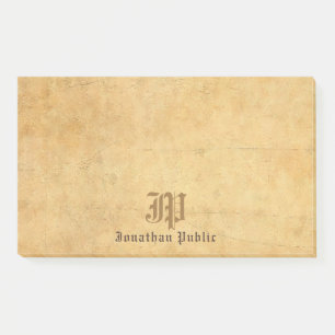 Calligraphy Monogram Template Elegant Vintage Post-it Notes