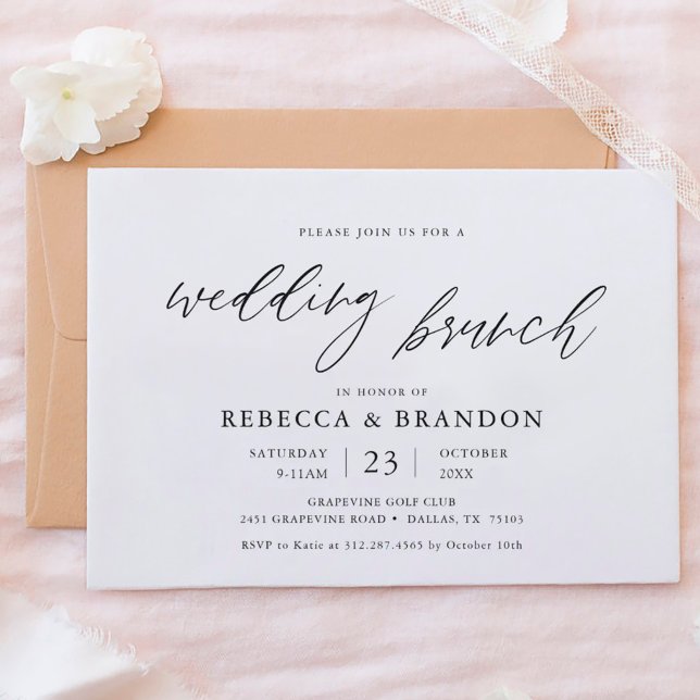 Calligraphy Morning After Post Wedding Brunch Invitation (Creator Uploaded)