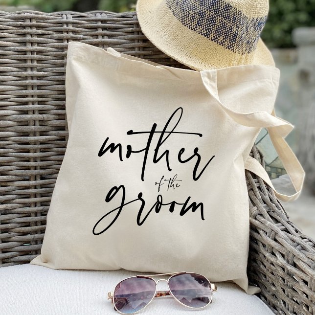 Calligraphy mother of the groom chic wedding favor tote bag (Creator Uploaded)