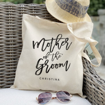 Calligraphy mother of the groom tote bag