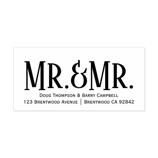 Calligraphy Mr. & Mr. Personalized Rubber Stamp (Design)
