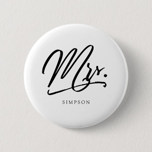Calligraphy Mrs. elegant Button (Front)