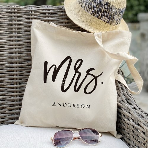 Calligraphy Mrs Modern Chic Tote Bag