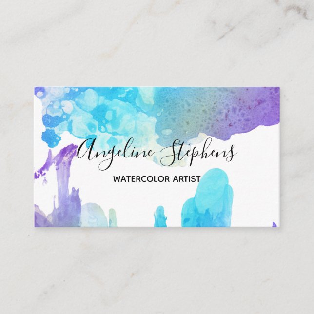 Calligraphy Name Artist Add Your Artwork Business Card (Front)