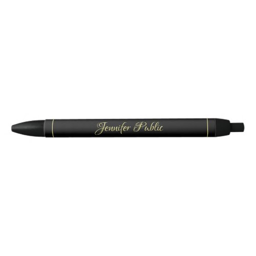 Calligraphy Name Black And Gold Personalized Black Ink Pen