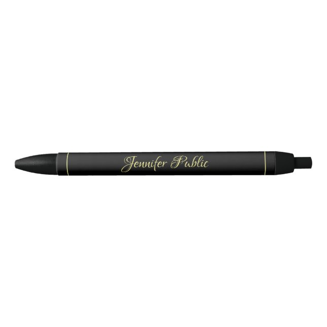 Calligraphy Name Black And Gold Personalized Pen (Front)