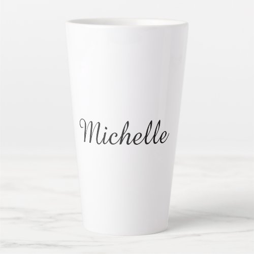Calligraphy Name Creative Trendy White  Latte Mug