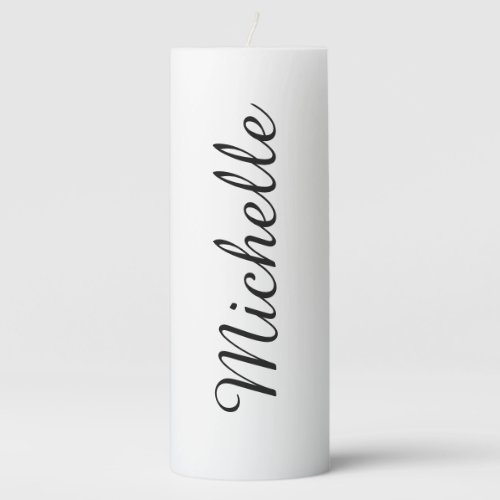 Calligraphy Name Creative Trendy White  Pillar Candle