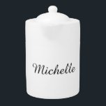 Calligraphy Name Creative Trendy White  Teapot<br><div class="desc">This template can be customized to meet all professional occupations.</div>