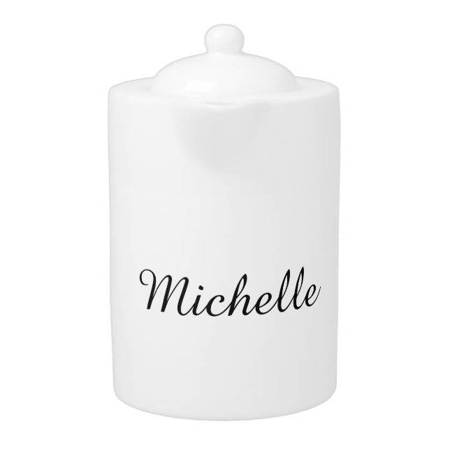 Calligraphy Name Creative Trendy White  Teapot (Front)