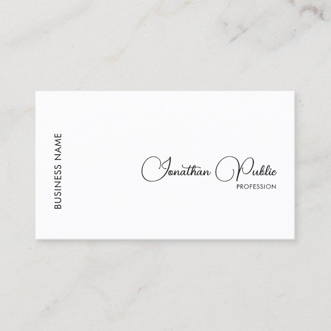 Calligraphy Name Custom Company Logo Elegant Business Card (Front)