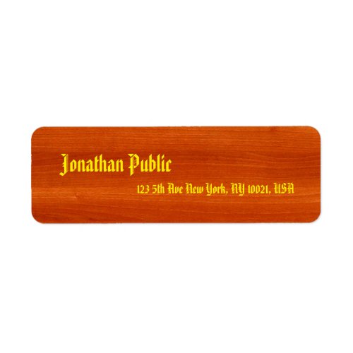 Calligraphy Name Gold American Text Walnut Wood Label