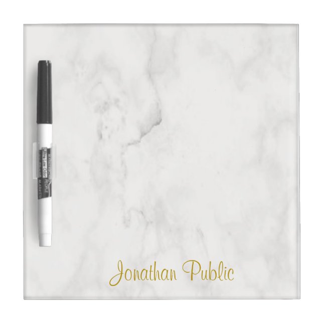 Calligraphy Name Marble Elegant Template Modern Dry Erase Board (Front)
