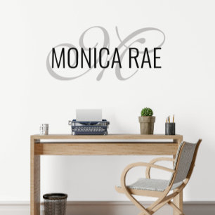 Calligraphy name Personalized Script  Initial   Wall Decal