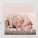 Calligraphy Name Photo Birth Announcement