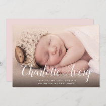 Calligraphy Name Photo Birth Announcement