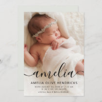 Calligraphy Name Photo Birth Announcement