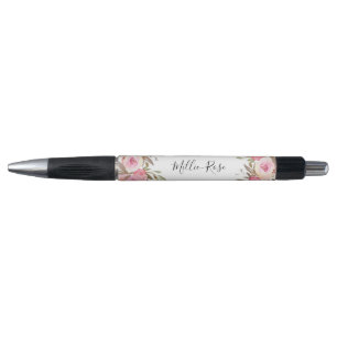 Calligraphy Name Pink Floral Feminine Pen