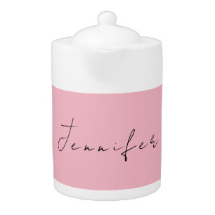 Calligraphy name professional plain pink feminine teapot