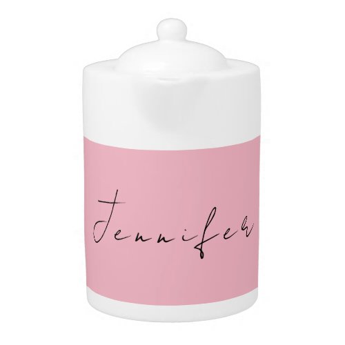 Calligraphy name professional plain pink feminine teapot