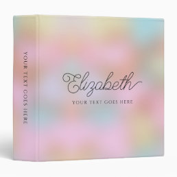 Calligraphy Name Trend Pastel Colors Template 3 Ring Binder