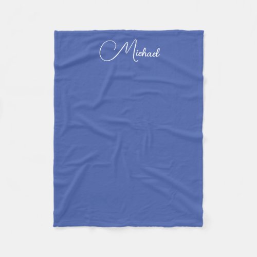 Calligraphy Names Template Medium Blue Small Fleece Blanket