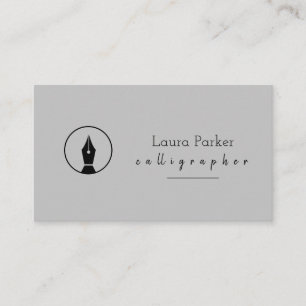 Calligraphy Nib Gold Freelance Writer Business Card