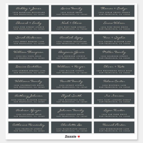 Calligraphy Off_Black Wedding Guest Address Labels