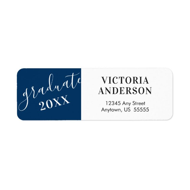 Calligraphy on Dark Blue | Class of 2018 Label (Front)