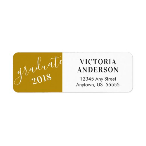 Calligraphy on Gold  Class of 2018 Label