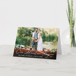 Calligraphy Our Adventure Begins Wedding Fold Thank You Card