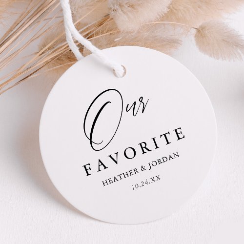 Calligraphy Our Favorite Wedding Treat Box  Favor Tags