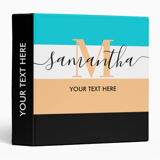 Calligraphy Pallete Colors 3 Ring Binder (Front/Spine)