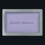 Calligraphy Pastel Pale Purple Personalized Belt Buckle<br><div class="desc">Looking for a beautiful calligraphy with an aesthetic handwriting? This simple, eye-catching design is for you.</div>