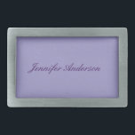 Calligraphy Pastel Pale Purple Personalized  Belt Buckle<br><div class="desc">Looking for a beautiful calligraphy with an aesthetic handwriting? This simple,  eye-catching design is for you.</div>