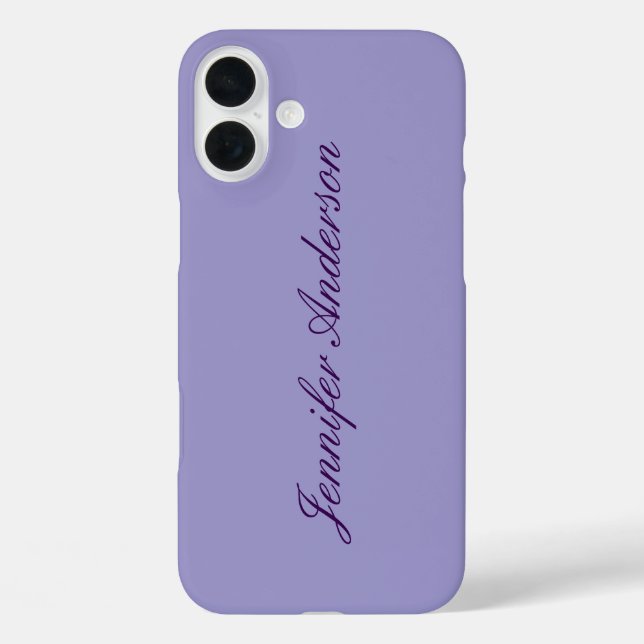 Calligraphy Pastel Pale Purple Personalized  Case-Mate iPhone Case (Back)