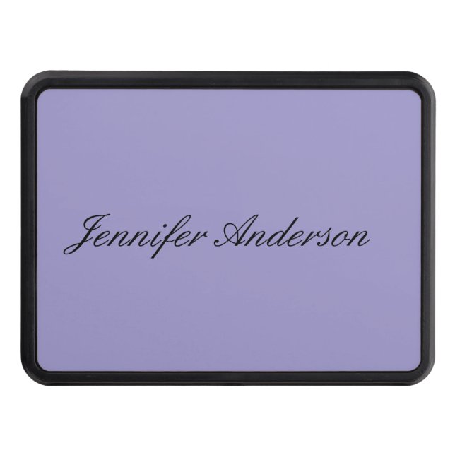 Calligraphy Pastel Pale Purple Personalized  Hitch Cover (Front)