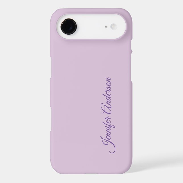 Calligraphy Pastel Thistle Pink Personalized Name iPhone Case (Back)