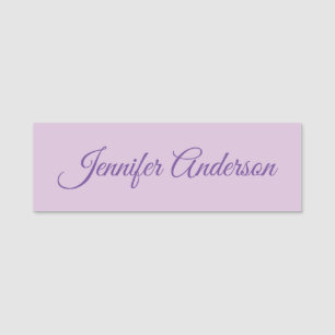 Calligraphy Pastel Thistle Pink Personalized Name Tag