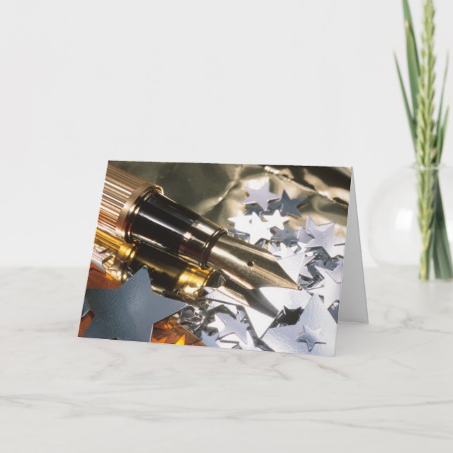 Calligraphy Pen and Stars Gradution Card (Front)