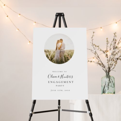 Calligraphy Photo Engagement Party Welcome Sign