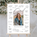 Calligraphy Photo Graduation Guest Signature Foam Board<br><div class="desc">Calligraphy Photo Graduation Guest Signature Foam Board features your graduate's photo,  along with an elegant script and details. It has plenty of room for all of your graduation party guests to sign their best wishes to the graduate!</div>