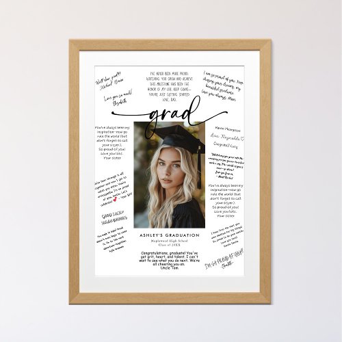 Calligraphy Photo Graduation Guest Signature Poster