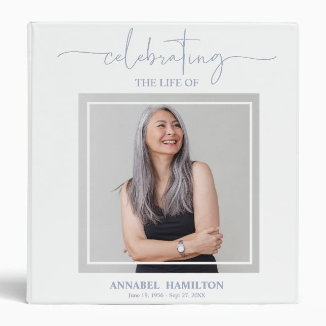 Calligraphy Photo Memorial Remembrance 3 Ring Binder (Front)