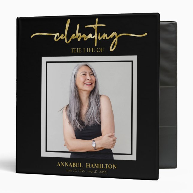 Calligraphy Photo Memorial Remembrance Books 3 Rin 3 Ring Binder (Front/Inside)