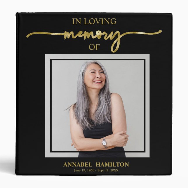 Calligraphy Photo Memorial Remembrance Books 3 Ring Binder (Front)