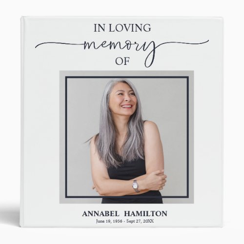 Calligraphy Photo Memorial Remembrance Books 3 Ring Binder